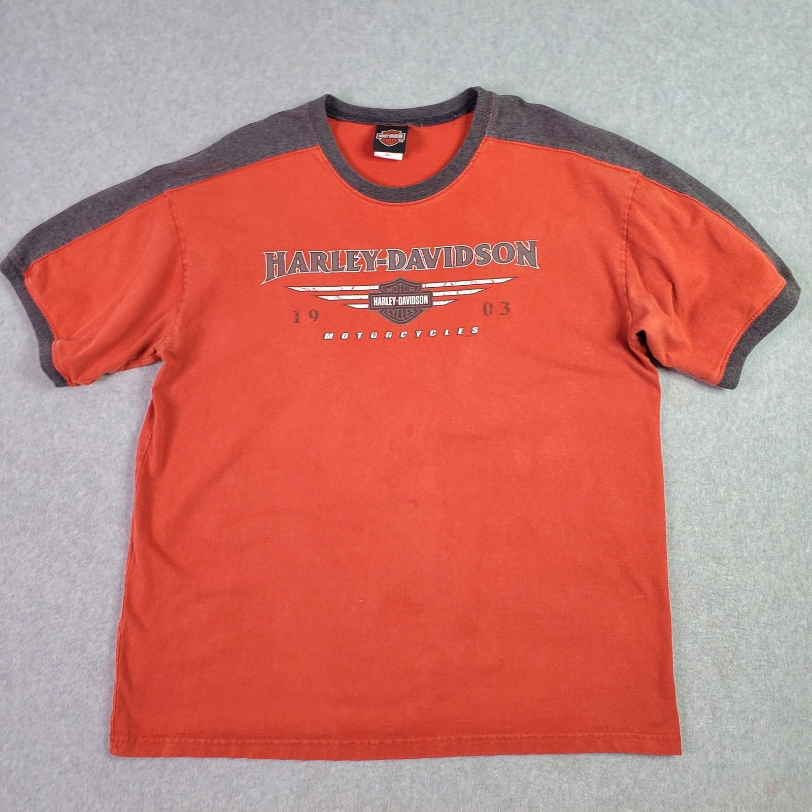 HarleyDavidson Shirt Mens Xl Orange Man O War Lexington Ky Motorcycle Tee